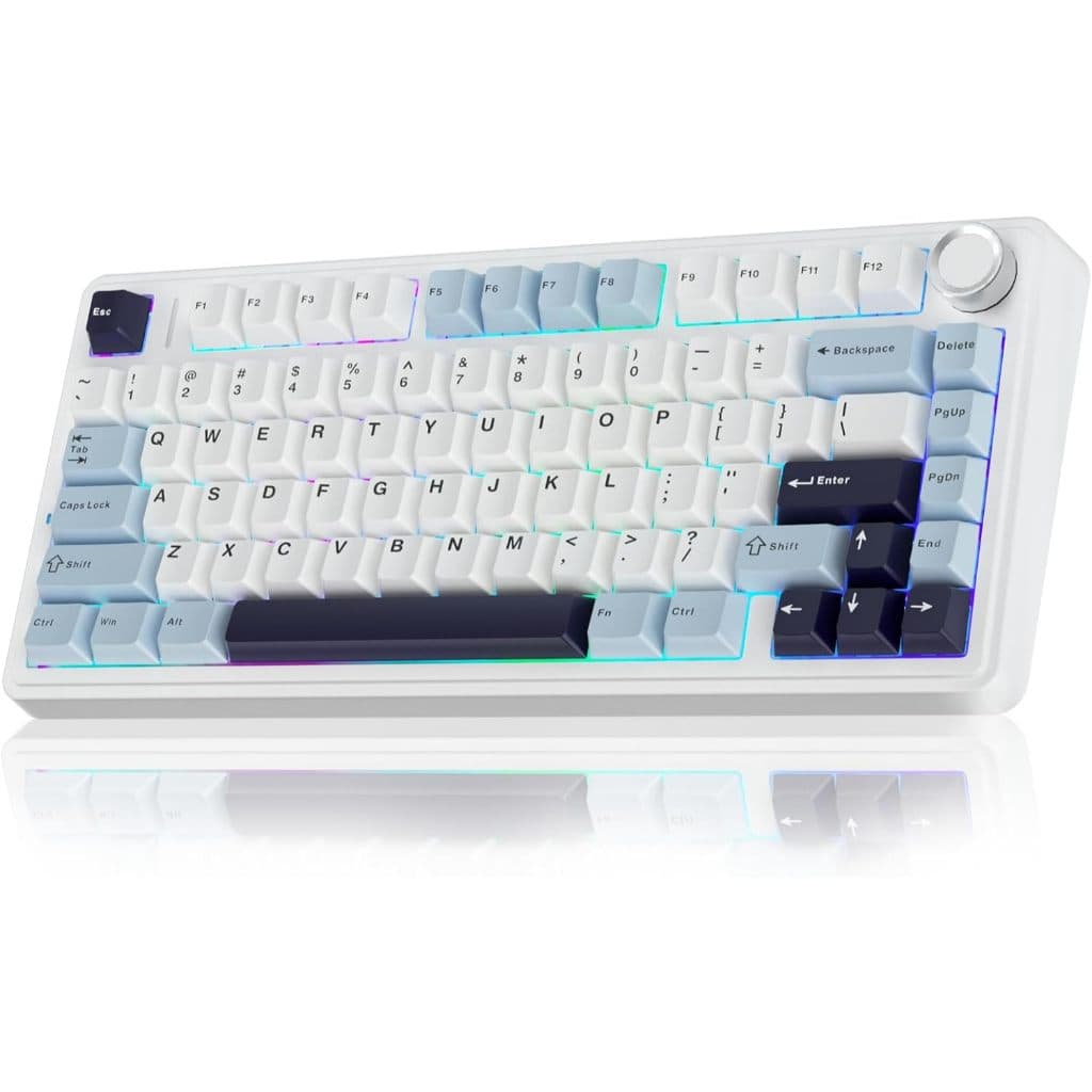 Teclado Mecânico Aula F75 Sem Fio Tri Mode (Bluetooth, 2.4ghz, Ucb-C) RGB P/ Gamer, Pc, Laptop, PS5, PS4