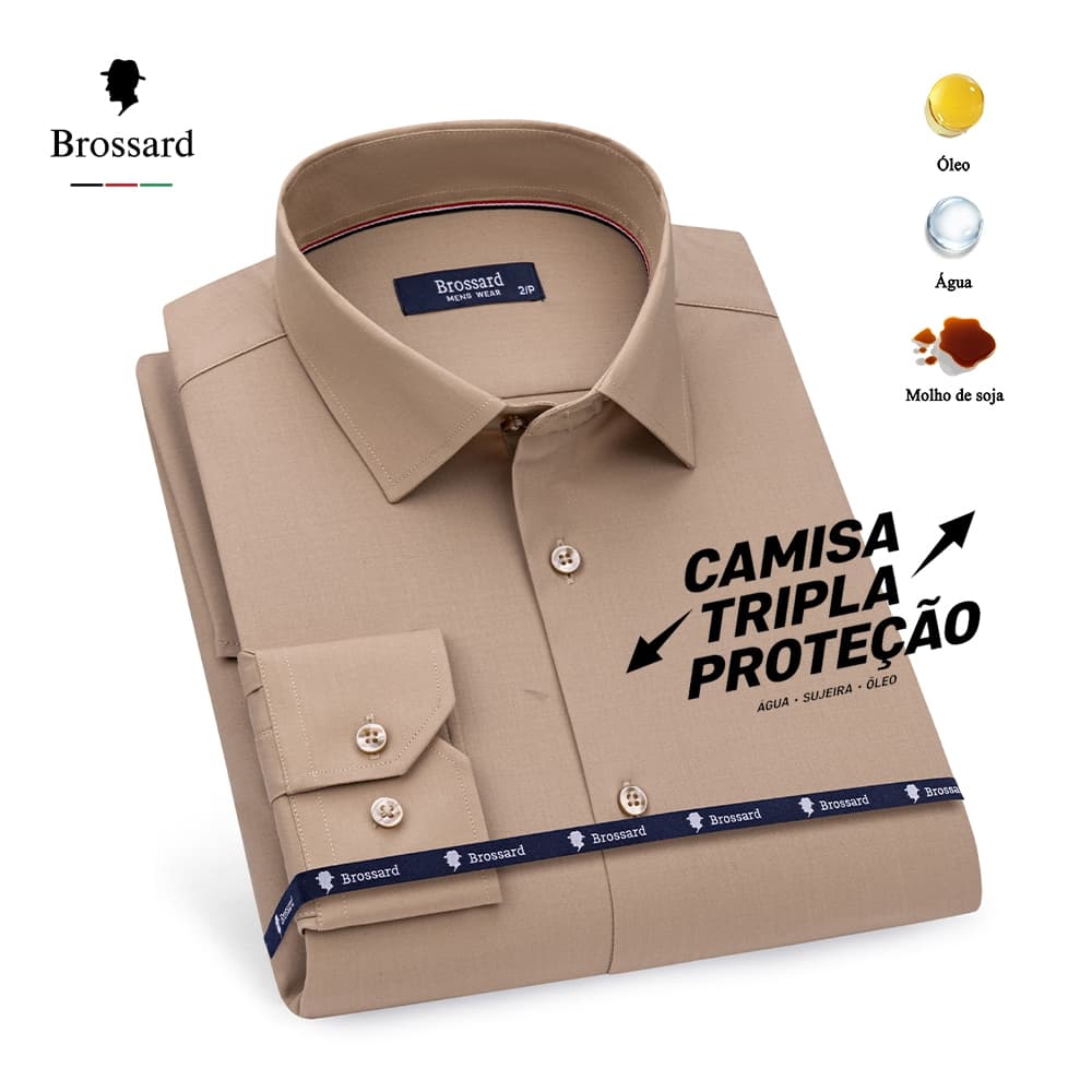 Camisa Social Masculina Slim Manga Longa Premium Estilosa - Blusa Não Amassa Elastano e Impermeável