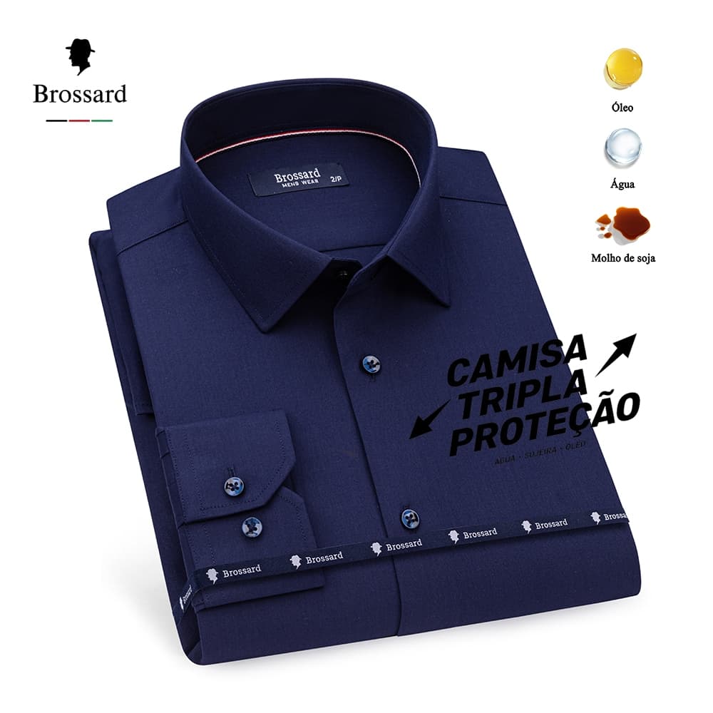 Camisa Social Masculina Slim Fit Luxo Não Amassa Premium Tecido Elastano e Respirável Blusa Estilosa