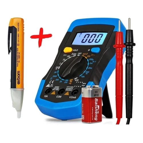 Multímetro Digital MD-180L Profissional Fundo Iluminado Multimeter Com BIPE E Bateria E Pontas