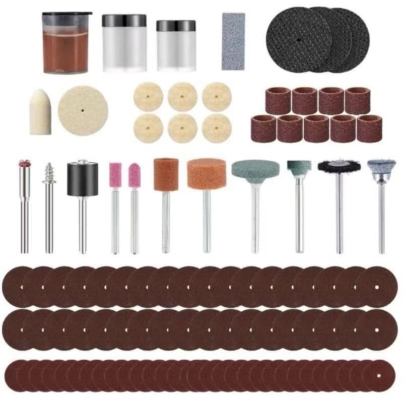 Kit 105 Acessórios Essenciais para Micro Retífica Completo Padrão lixa disco15500