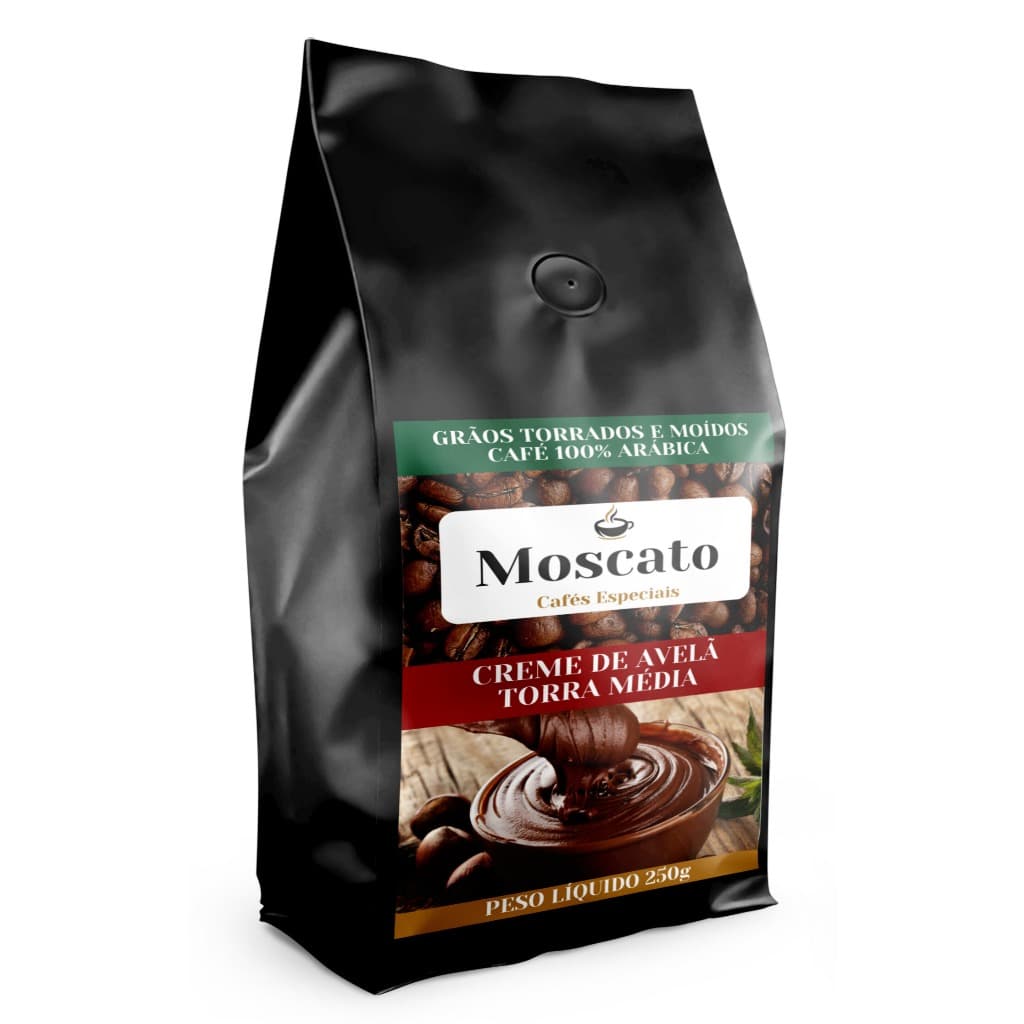Kit Café em Grãos Arábica Gourmet Torra Média Aromatizado | Creme de Avelã, Caramelo, Chocolate, Baunilha | Café Moscato