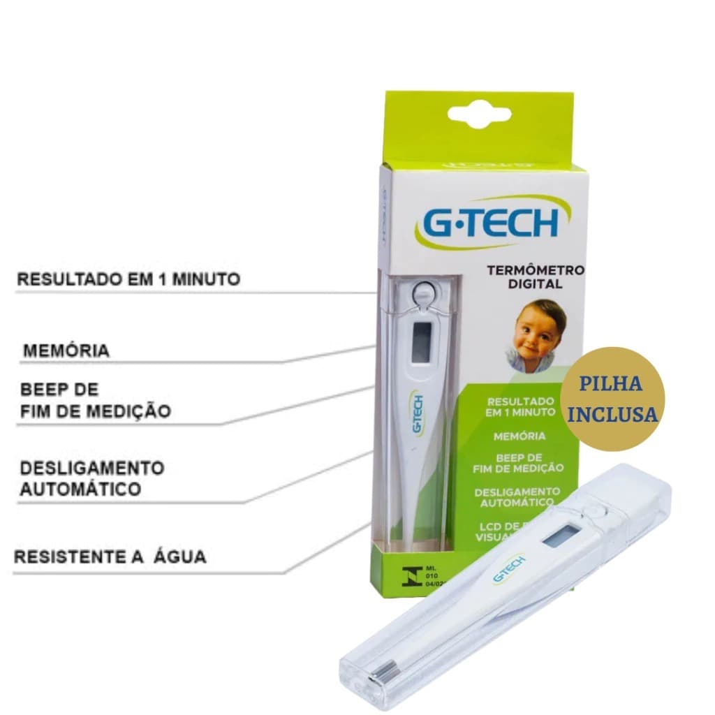 Termômetro Digital G-TECH Digital Beep Medição Enxoval Bebê