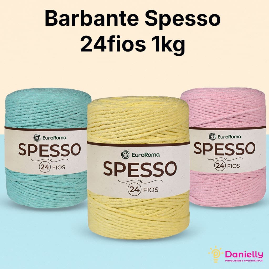 Barbante Spesso EuroRoma 24 Fios Grosso | 1Kg 254m | Fio Ideal para Macramê Crochê Tapete