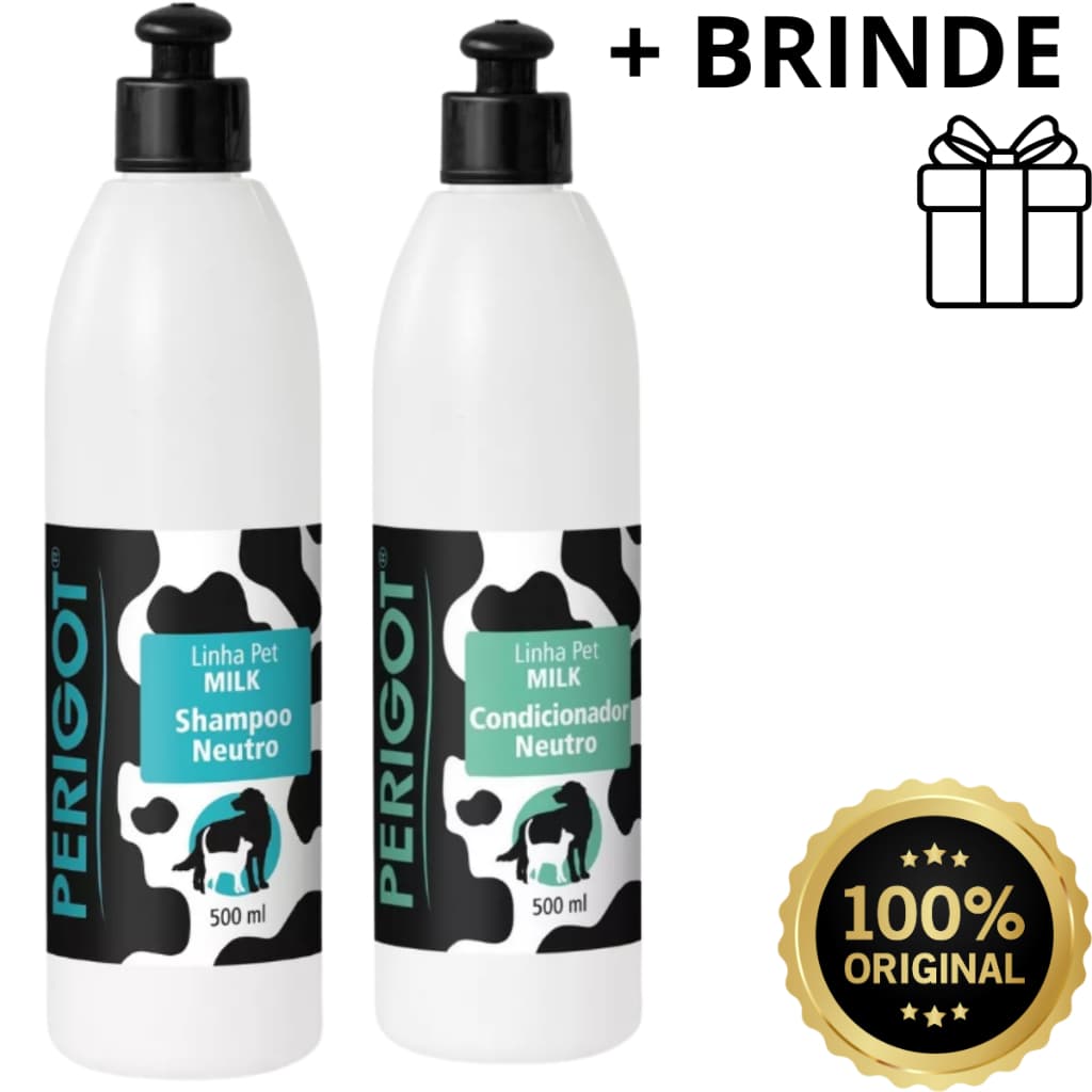Kit Milk Perigot - Shampoo + Condicionador Para Banho Em Casa Pet - 500ml cada