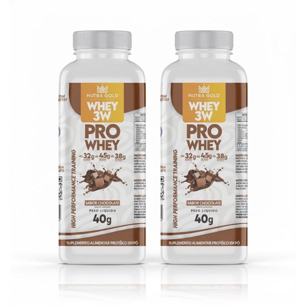 Whey Protein 3w Nutra Gold 32g Proteina - Sabor Chocolate - 40g