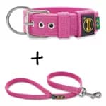 Amorosso Coleira Para Cachorro Fit + Guia / Rosa Dog Pet