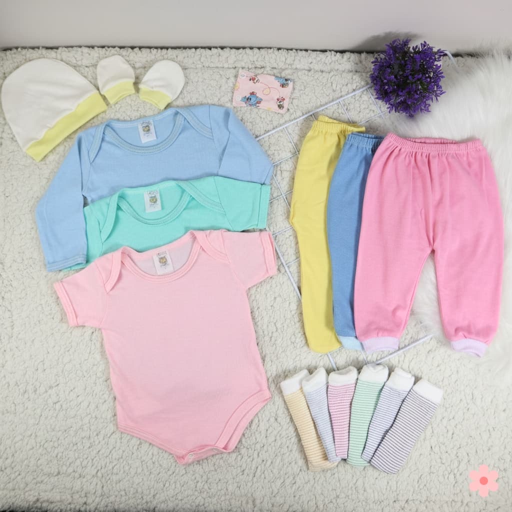 15 Peças Roupa De Bebe Enxoval Menino Menina Saída Maternidade Conforto
