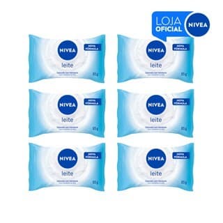 KIT NIVEA Sabonete Em Barra Hidratante Leite 85g - 6 Unidades