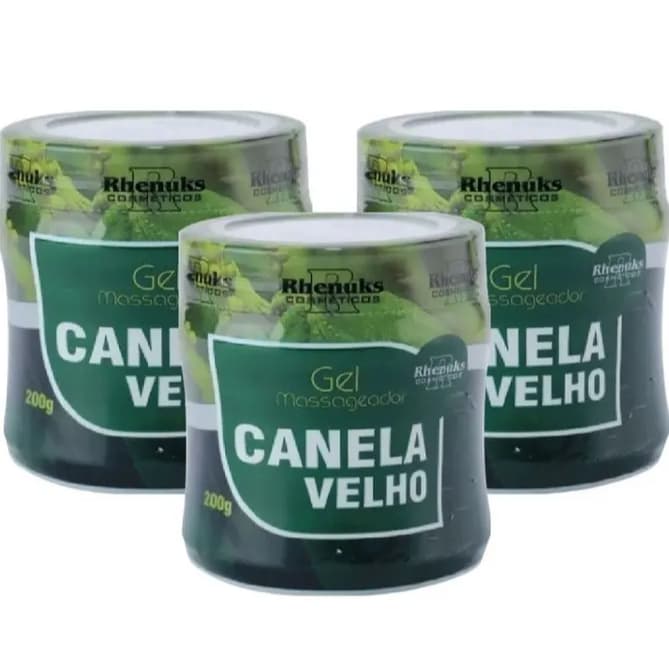 Kit 3 Pomada Gel Massageador Canela De Velho 200g Para Dores Nas Articulações.