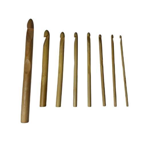 Agulha de Crochê de Madeira Kit – Tamanhos de 4mm a 15mm | Leve, Ergonômica e Ideal para Barbante