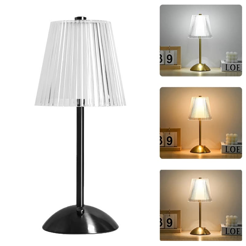 Abajur de Mesa Luminária Com 3 Cores LED Regulável Recarregável Decoração