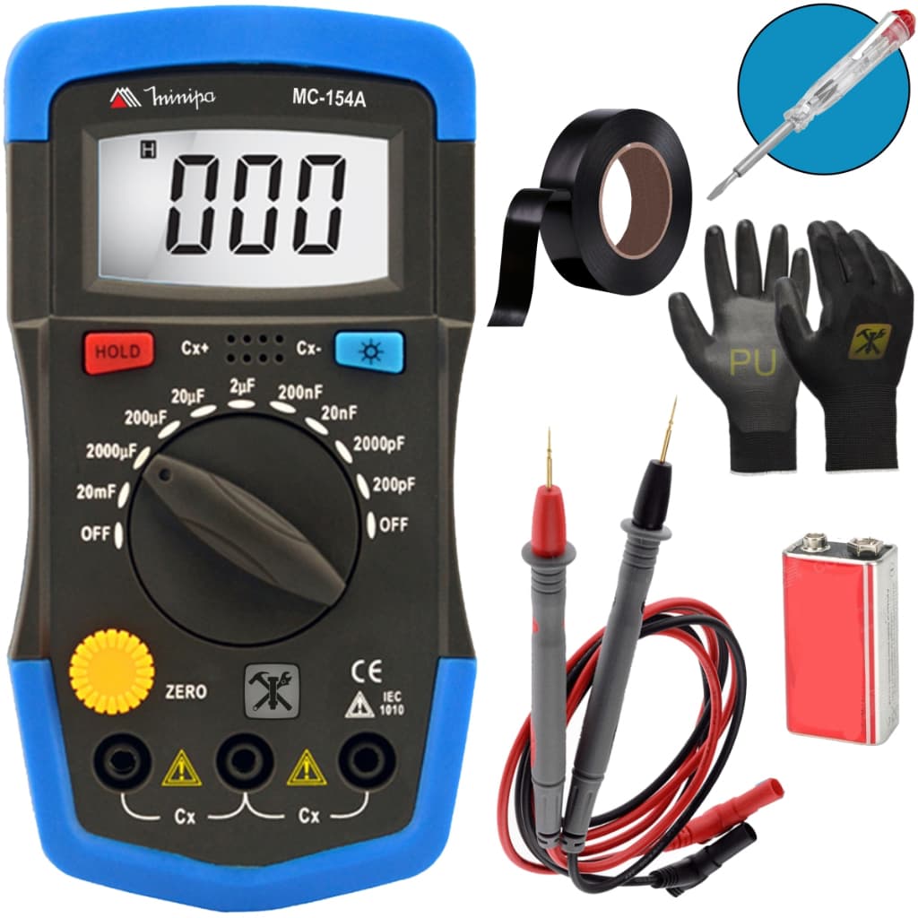 Capacímetro Digital Display Lcd 3 1/2 Digitos Mc-154a Minipa