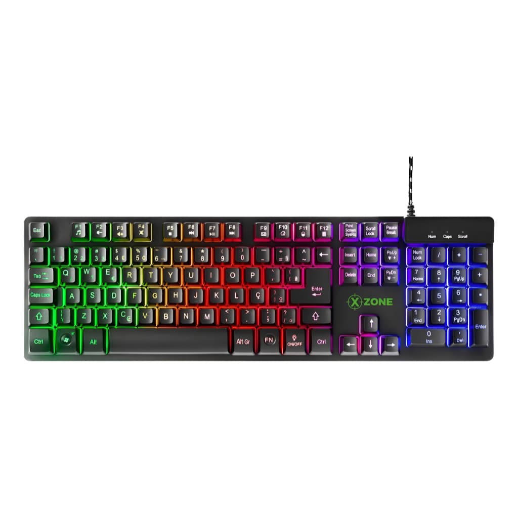 Teclado Gamer Semi Mecânico Xzone Gts-01 Iluminação Led Cor De Teclado Preto