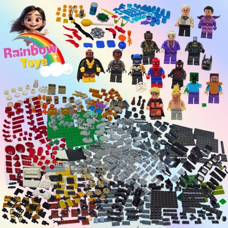 Bonecos e blocos de montar, Lego, Mega Blocks com + de 500 peças, lote