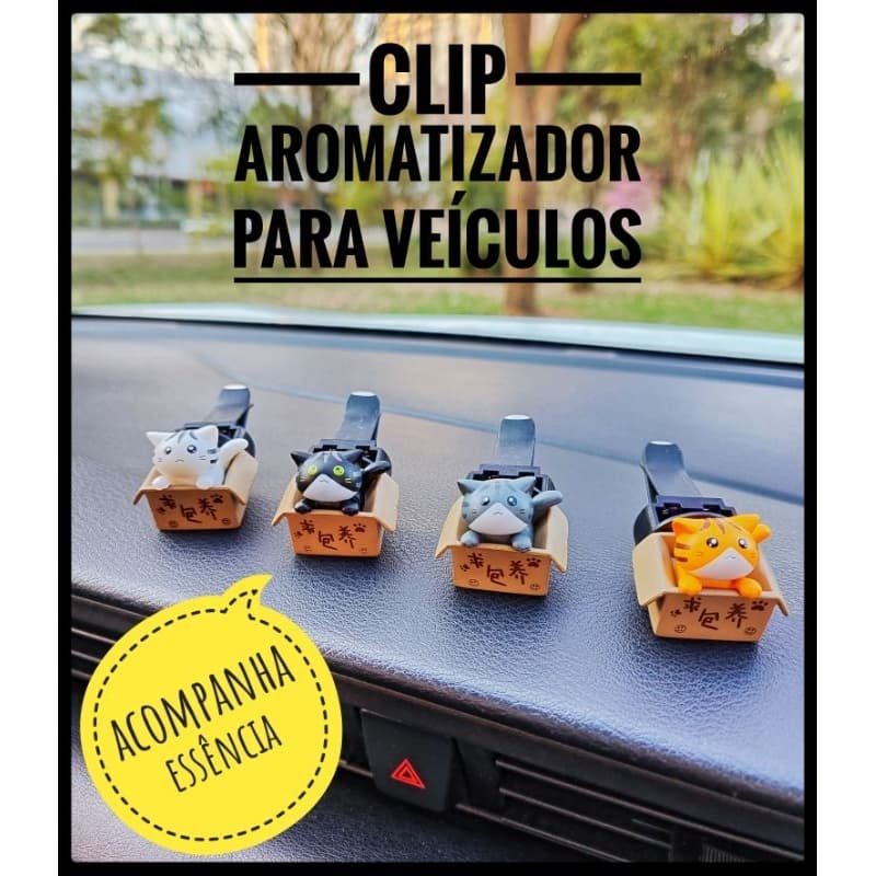 Kit Aromatizador Para Carros Gatinhos Cheirinho Para Carro Essência 10ml Decoração Interior Veículos