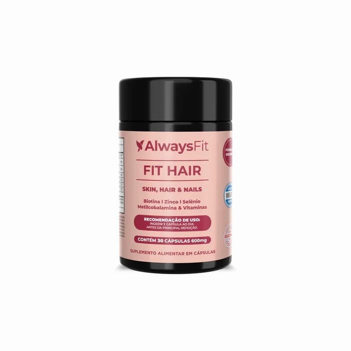 Fit Hair - Biotina, Zinco, Ferro, Cobre, Cisteína e + Vitaminas - 30 Cápsulas cabelos e unhas suplemento