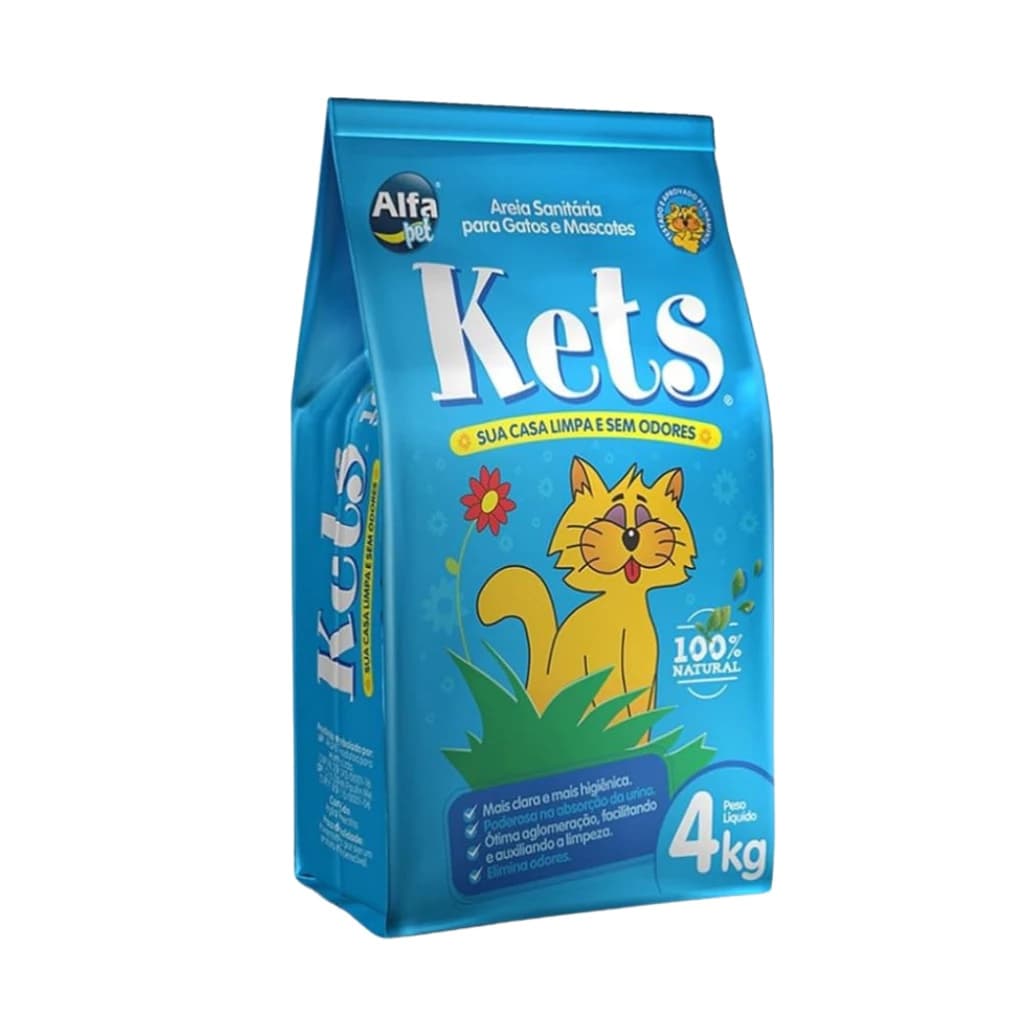 Kit Areia Sanitária Higiênica Para Gatos Anti Odor Kets 4kg