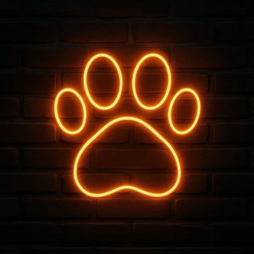 Luminária Parede Pata Pet Neon Led Decoração Luz 110-220v