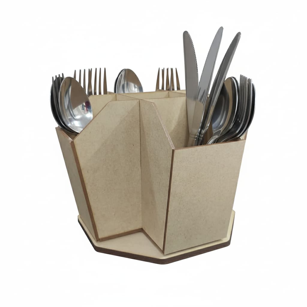 Porta Talher Organizador Multiuso Treco Garfo Faca Colher Controle Utensílios Giratório - Decori Br