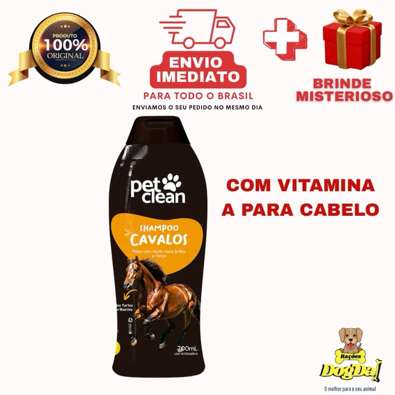 Shampoo de Cavalo pet clean ( Com Vitamina A )Para Crescer Cabelo