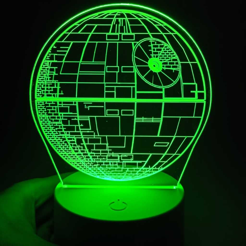 Abajur Luminária Star Wars Estrela da Morte nave Led 3D ac0064 Presente Criativo geek diferente Luz Noturna Decoração