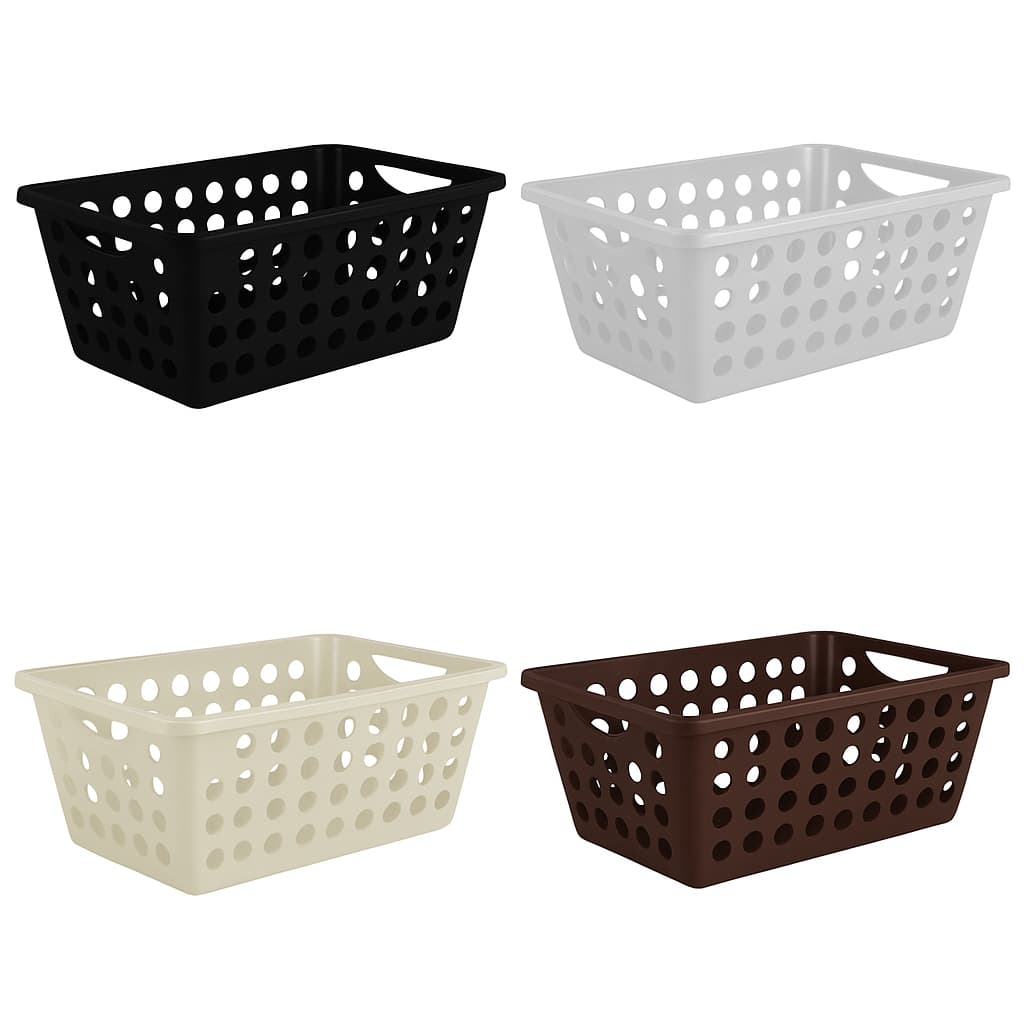 Kit 10 Cestas Organizadoras Plásticas 4,3L Empilhável Caixote Multiuso Armário Cozinha Banheiro