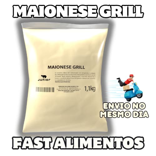 Maionese Grill 1,1 Kg Junior Defumada - Maionese Cremosa Para Lanches Maionese Defumada 1 Kg - PRO1