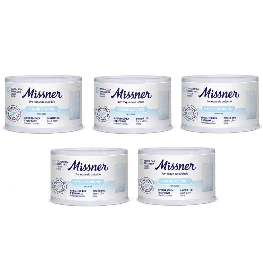 Kit 5 Fitas De Silicone 2,5cm X 1,5m - Missner