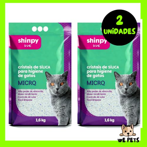 Kit 2 x Areia Sanitária 1,6kg Shinpy Micro Sílica para Gatos