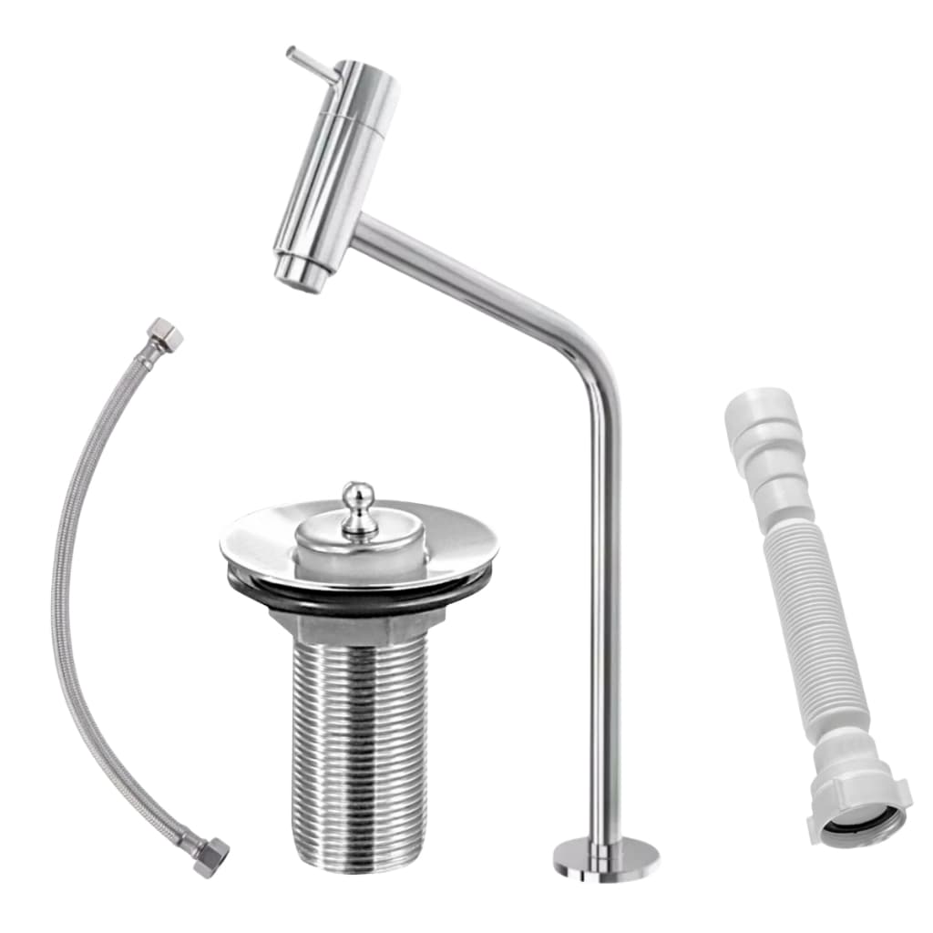 Kit Super Luxo Para Banheiro Torneira Metal Cromada + Válvula + Engate + Sifão Completo Super Luxo