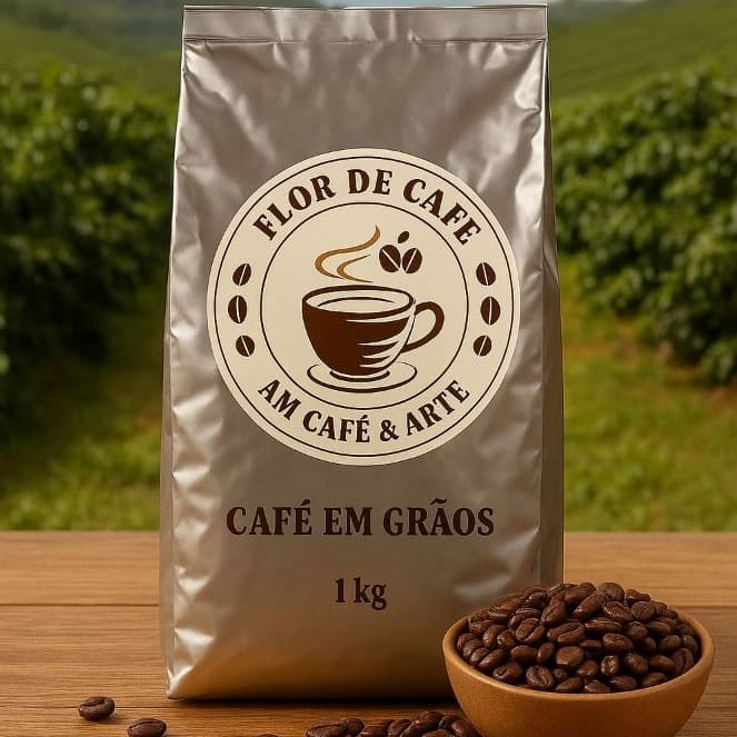 Café Arábica Em Grãos Flor De Café Artesanal Caseiro Encorpado Aromático - Torra Média/ Torra Fresca