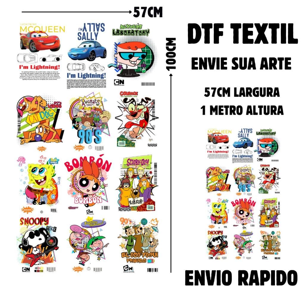 Estampa DTF Textil Envie Sua Arte 57cm de Largura Promoção