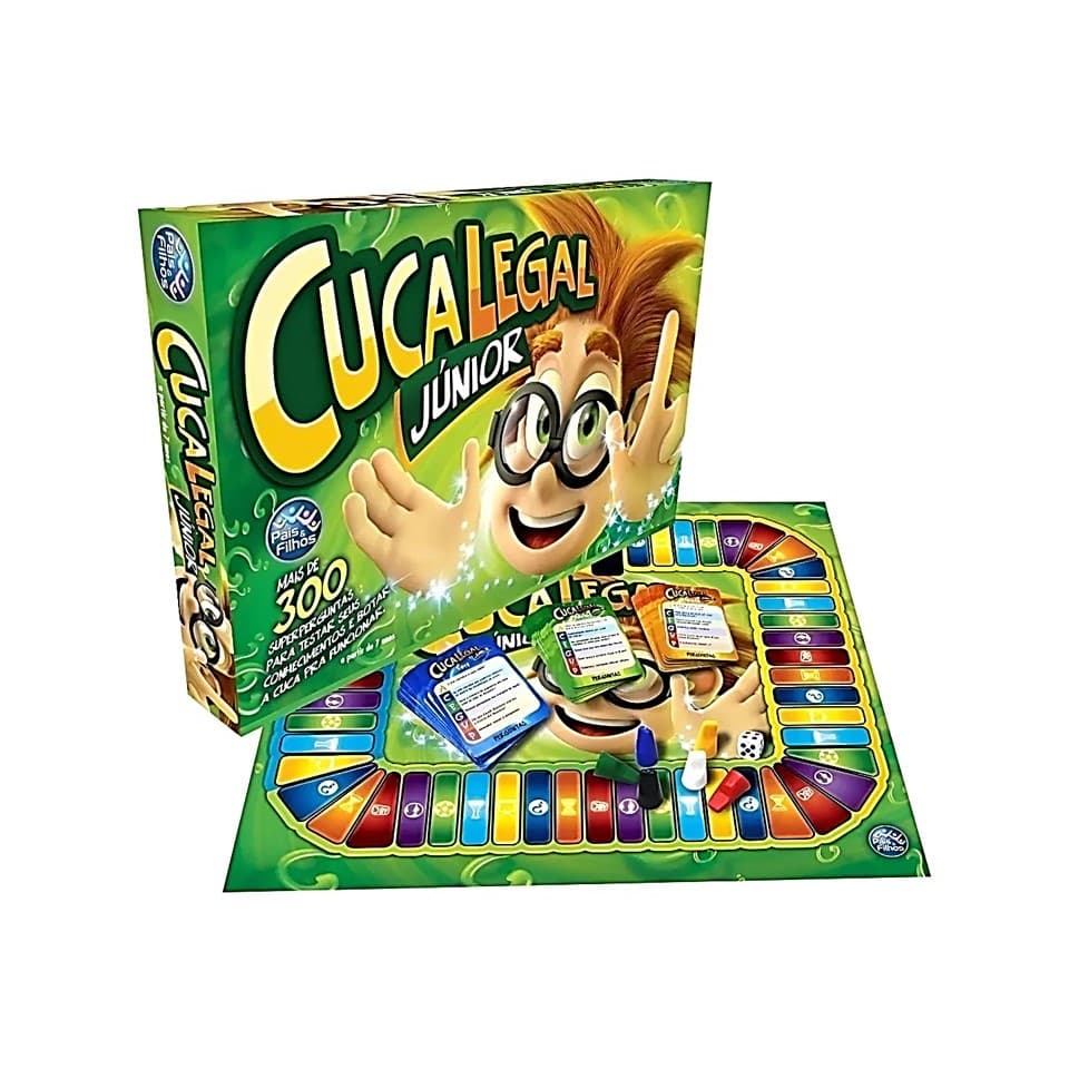 Jogo de Tabuleiro Didático Cuca Legal Junior Mais de 300 Perguntas Para Toda Familia Diversão Garantida Pais & Filhos
