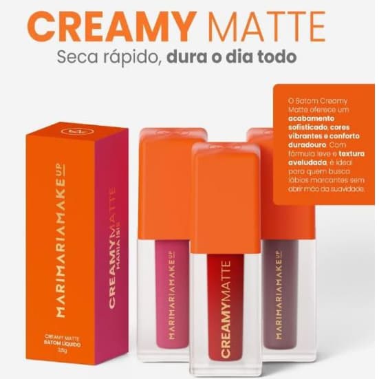 Batom Liquido Creamy Matte - 15 Tonalidades | Mari Maria Makeup