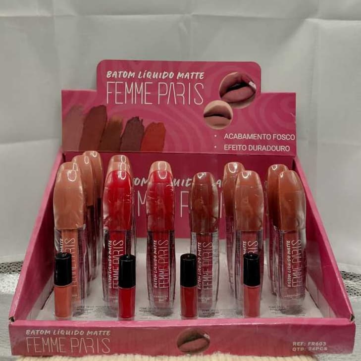 Batom Líquido Matte Femme Paris Cores Variadas