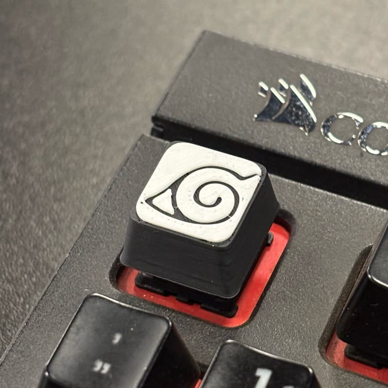 keycap tecla Naruto logo fanart anime para teclado mecânico