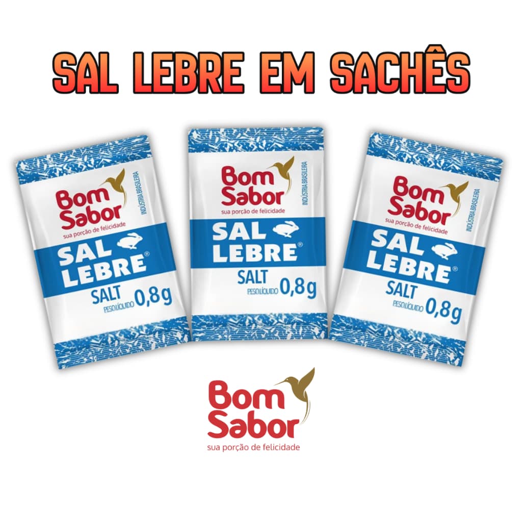 Sal lebre Iodado em sachê 0,8g Bom Sabor