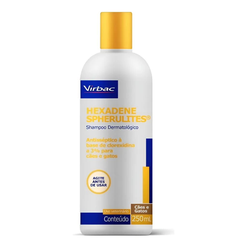 Shampoo Virbac Hexadene Spherulites Dermotológico Para Cães E Gatos - 250ml