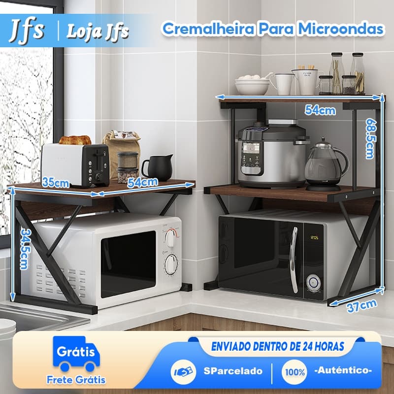Rack Suporte Para Microondas Multiuso Organizador de Temperos Para Forno de Micro Ondas