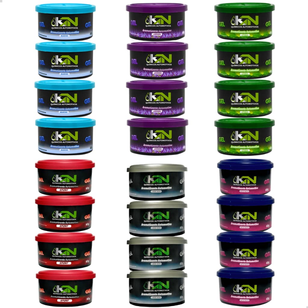 Kit 24 Unidades de Aromatizantes em Gel Concentrado Automotivo Cheirinho para Carro Caixa Mista