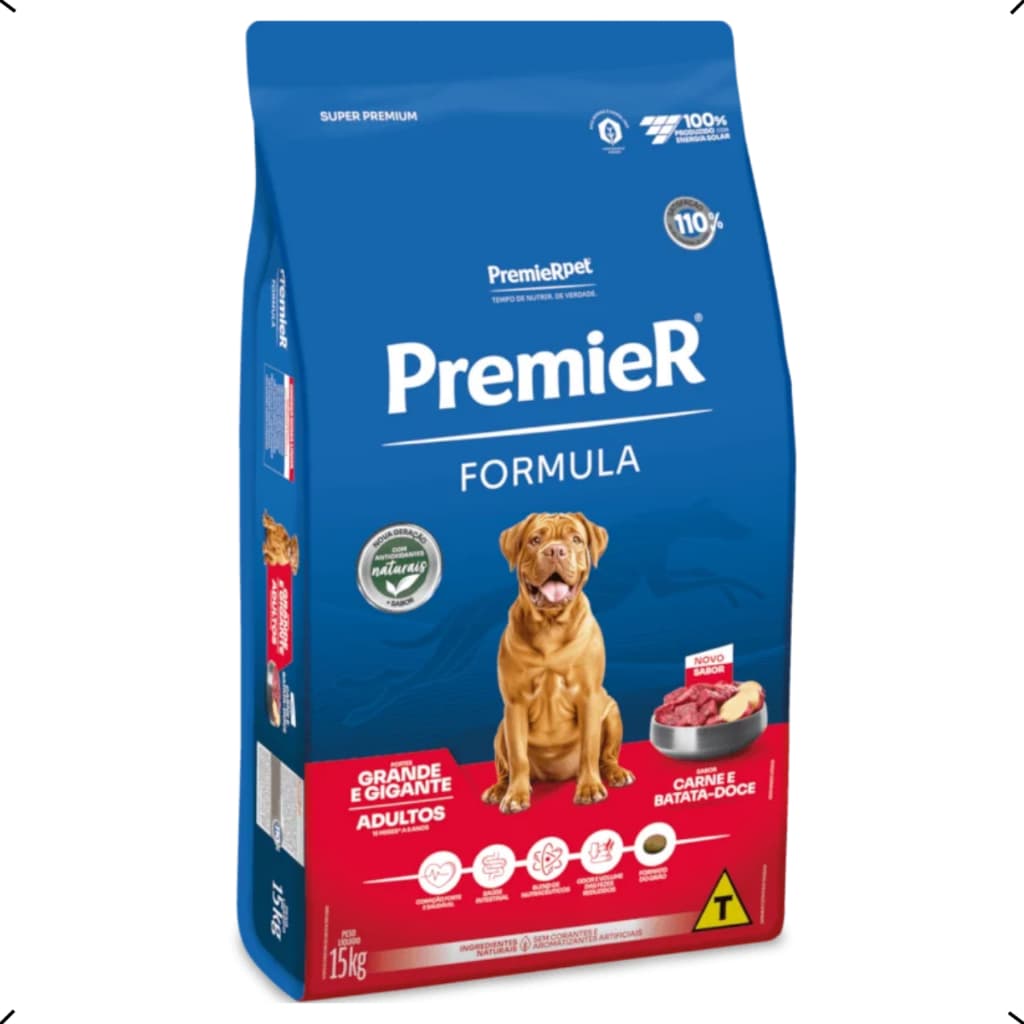 RAÇÃO PREMIER FORMULA ADULTO RAÇA GRANDE CARNE 15KG