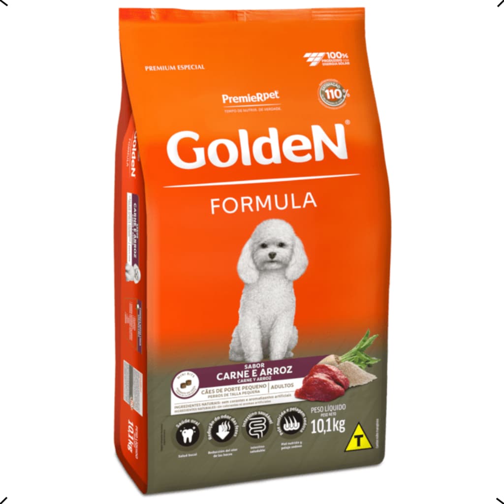 RAÇÃO GOLDEN FORMULA ADULTO RAÇA PEQUENA CARNE 10KG