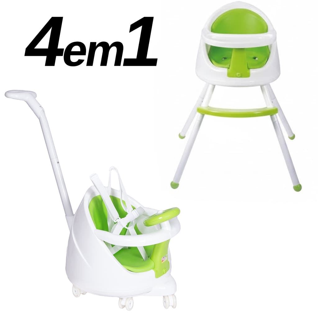 Cadeira Cadeirão de Alimentação de Bebê Infantil Comer Refeição Booster Brinquedo Carrinho 4 em 1