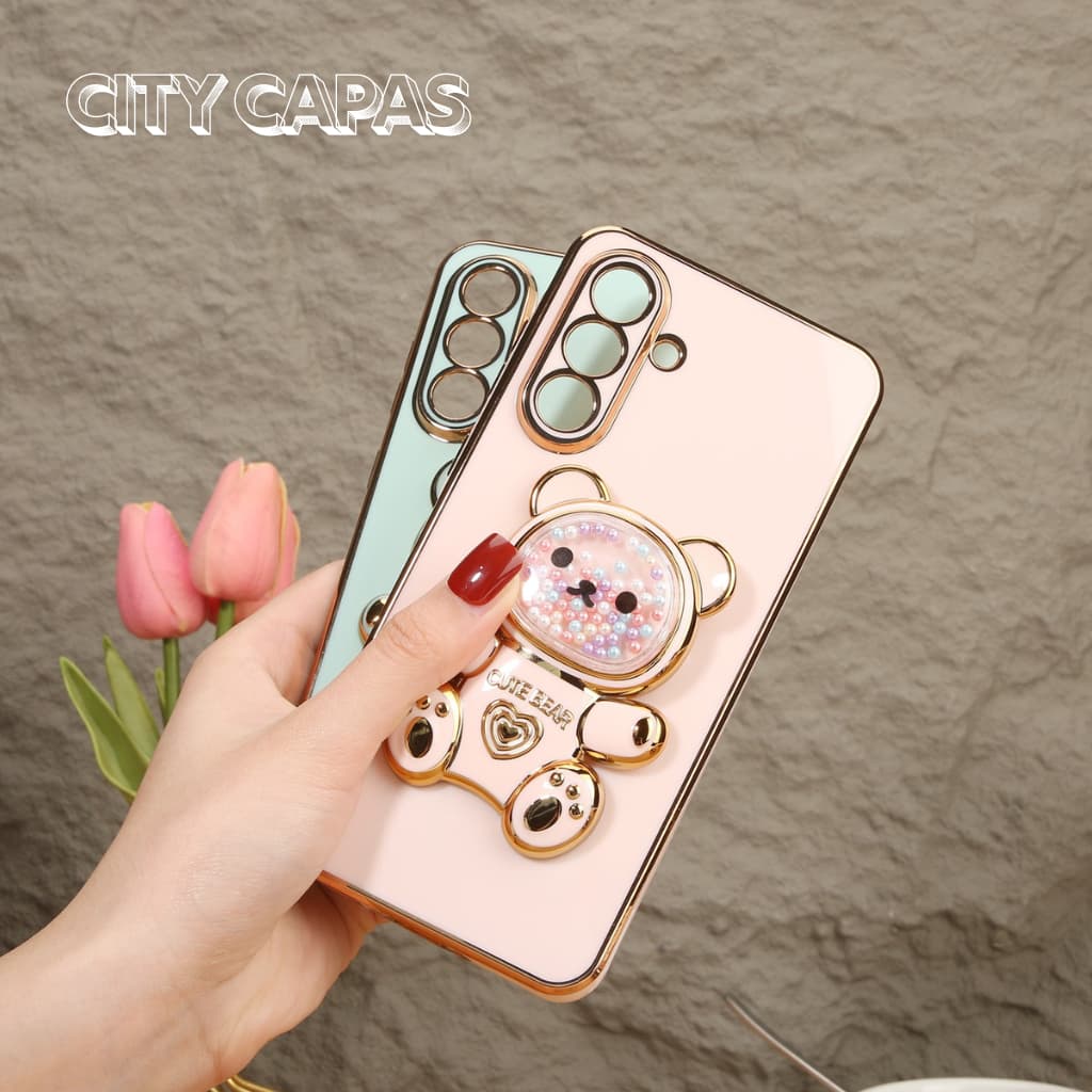 City Capas – Capinha Galaxy S26 S25 S24 FE PLUS ULTRA EDGE S23FE S21FE S20FE M55 M35 M15 Suporte Urso