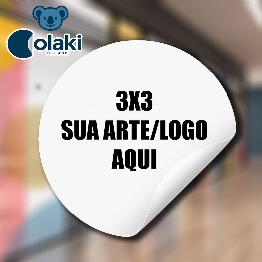Adesivos de Papel 3x3 cm  • 1000 unidades, 500, 300 ou 200 unidades