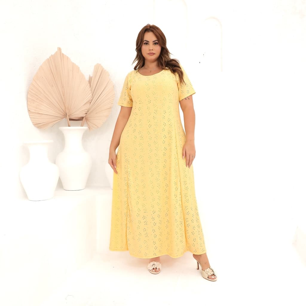 VESTIDO LONGO MALHA LESIE PLUS SIZE EVANGÉLICO SEROY 685