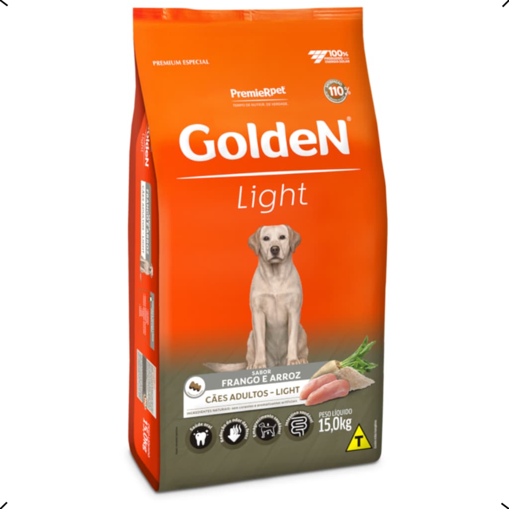 RAÇÃO GOLDEN FORMULA LIGHT ADULTO RAÇA MEDIA E GRANDE 15KG