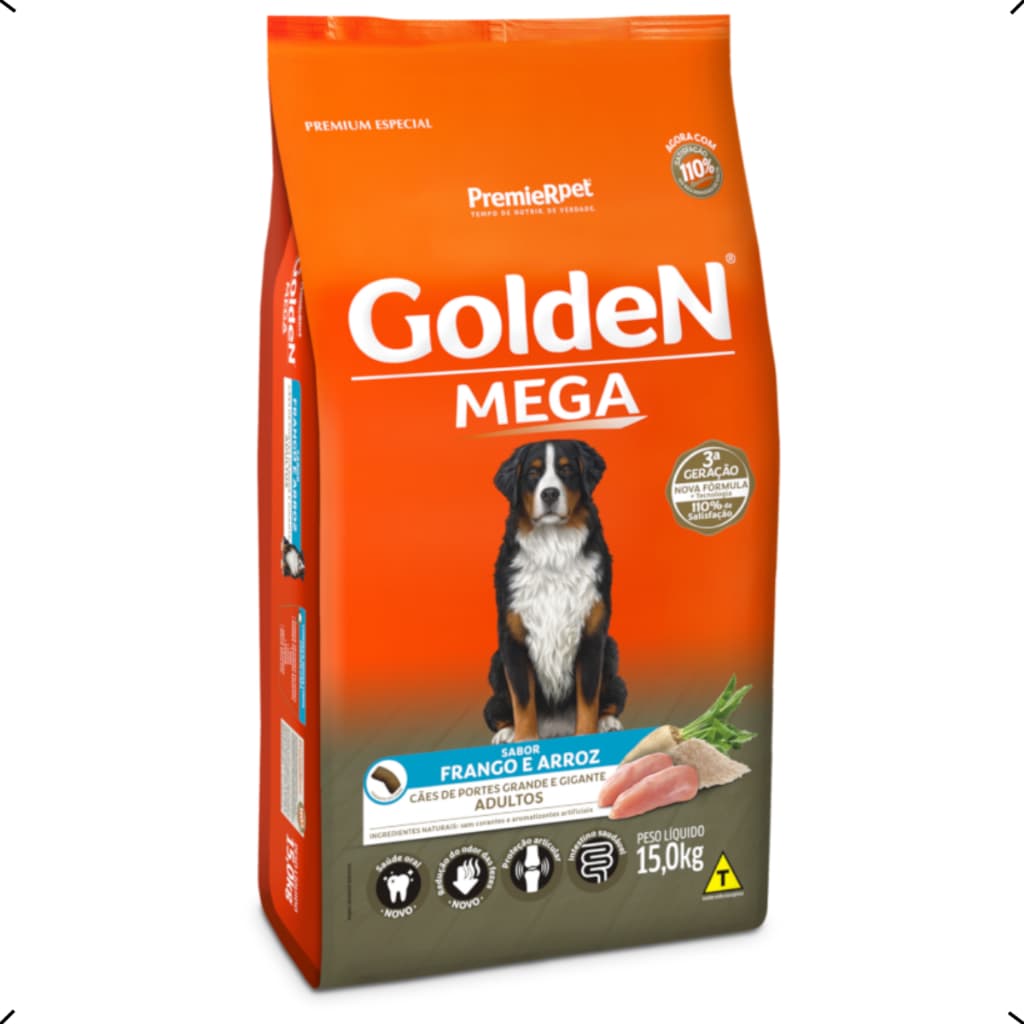 RAÇÃO GOLDEN MEGA ADULTO 15KG