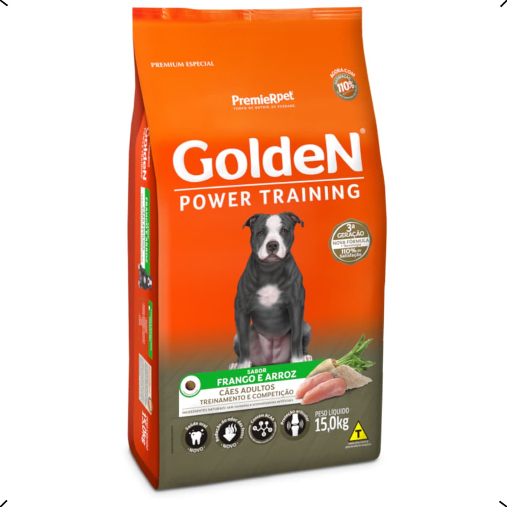RAÇÃO GOLDEN POWER TRAINING ADULTO 15KG
